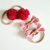Red&White Bow Hair Ties (4pcs)