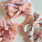 Baby Pink Bow Hair Ties (6pcs)