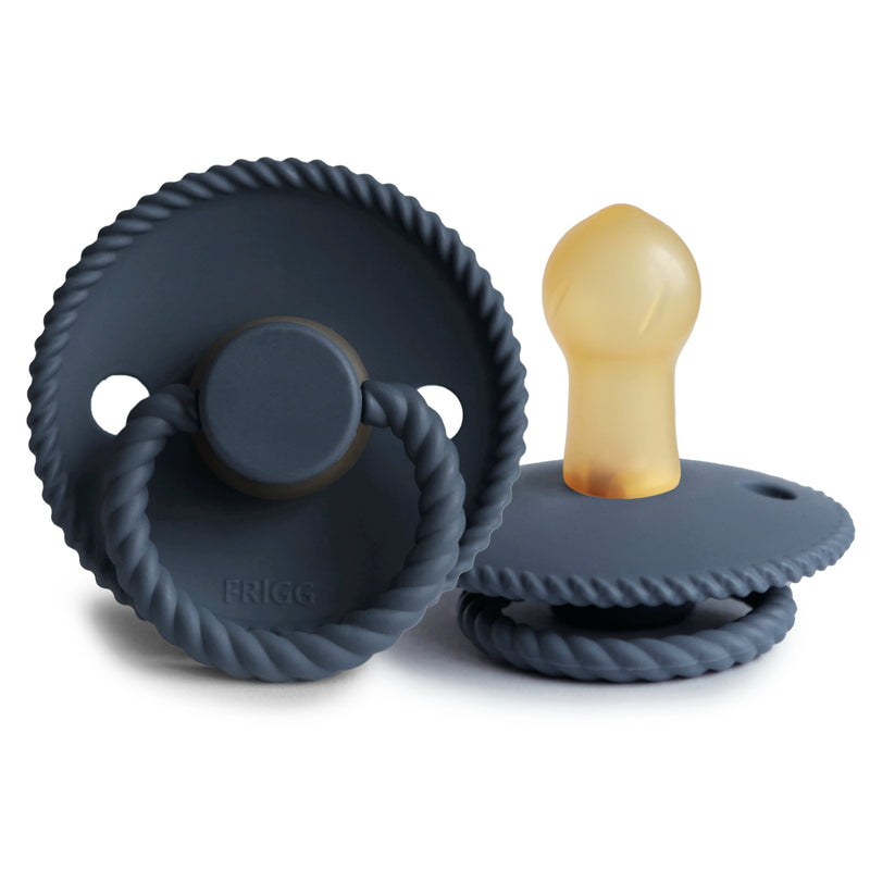 Frigg Rope Natural Rubber Pacifier || Dark Navy