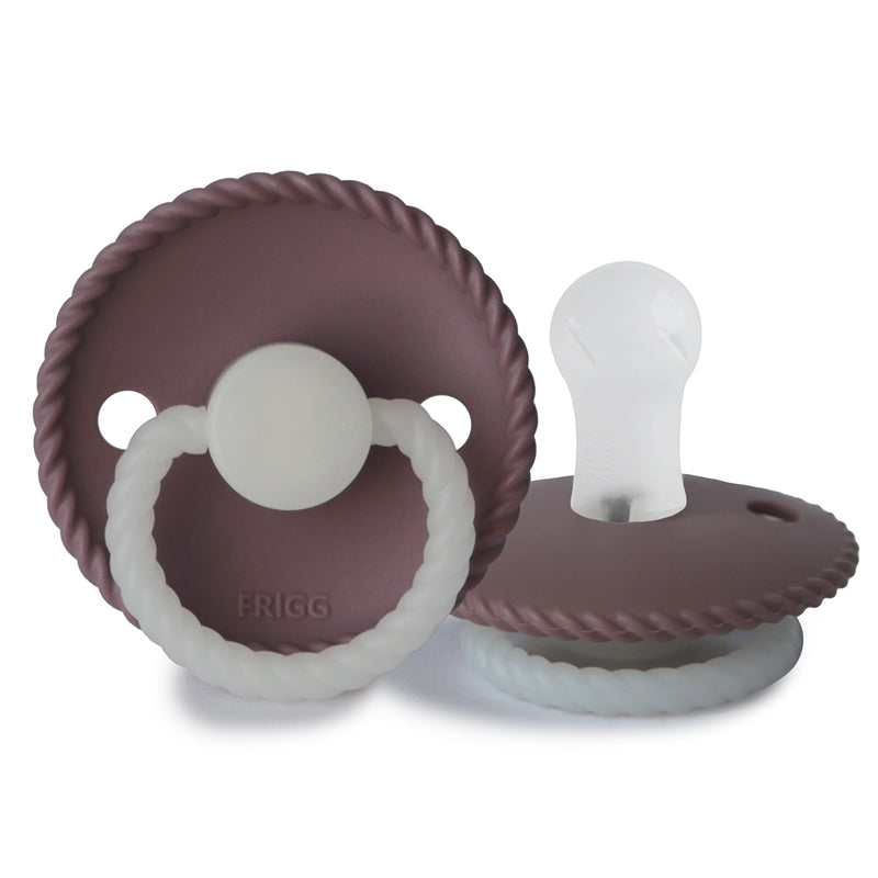 Frigg Rope Silicone Pacifier - Glow in the Dark- Twilight Mauve
