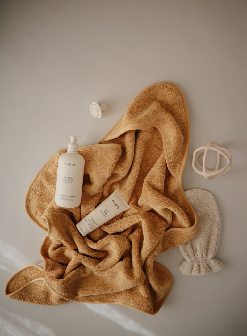 Mushie Hooded Towel || Fall Yellow