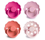 Frigg 4-Pack Pacifiers - Round Latex || Rosy Romance