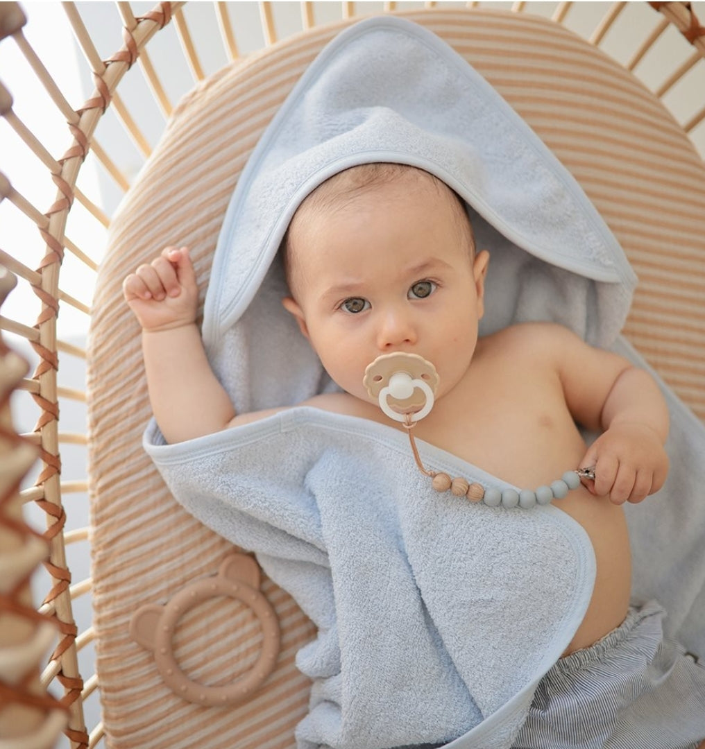 Pre-Order Mushie Hooded Towel || Baby Blue