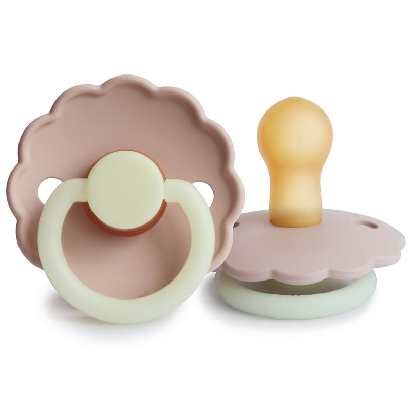 Frigg Daisy Natural Rubber Pacifier | Glow in the Dark Blush