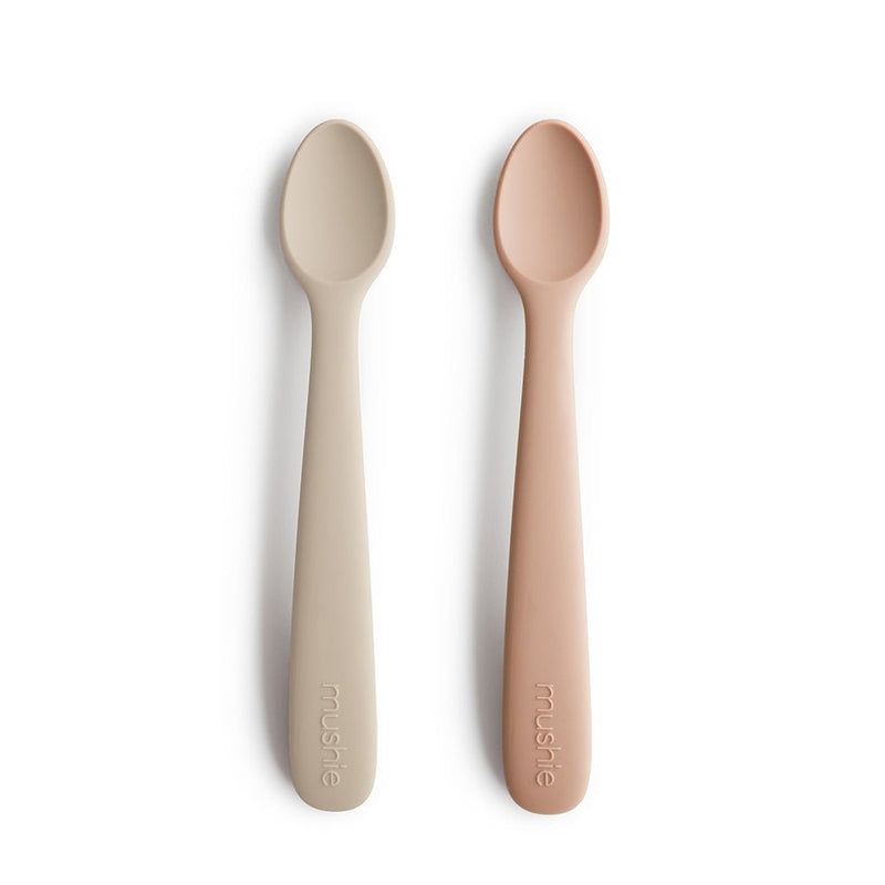 Mushie Silicone Feeding Spoons (Blush/Shifting Sand) 2-Pack