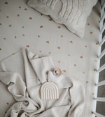 Mushie Knitted Ribbed Baby Blanket (Beige Melange)